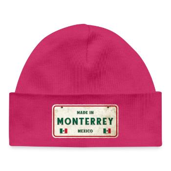 Monterrey Mexiko Vintage Schild Design - Baby Organic Mütze - hot Pink - Vorne