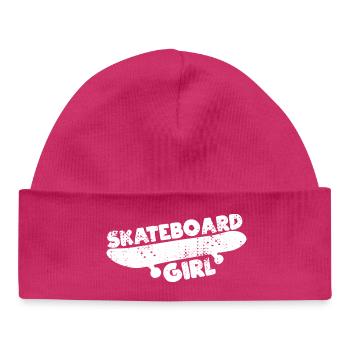 Skateboard Girl - Baby Organic Beanie - hot pink - Front
