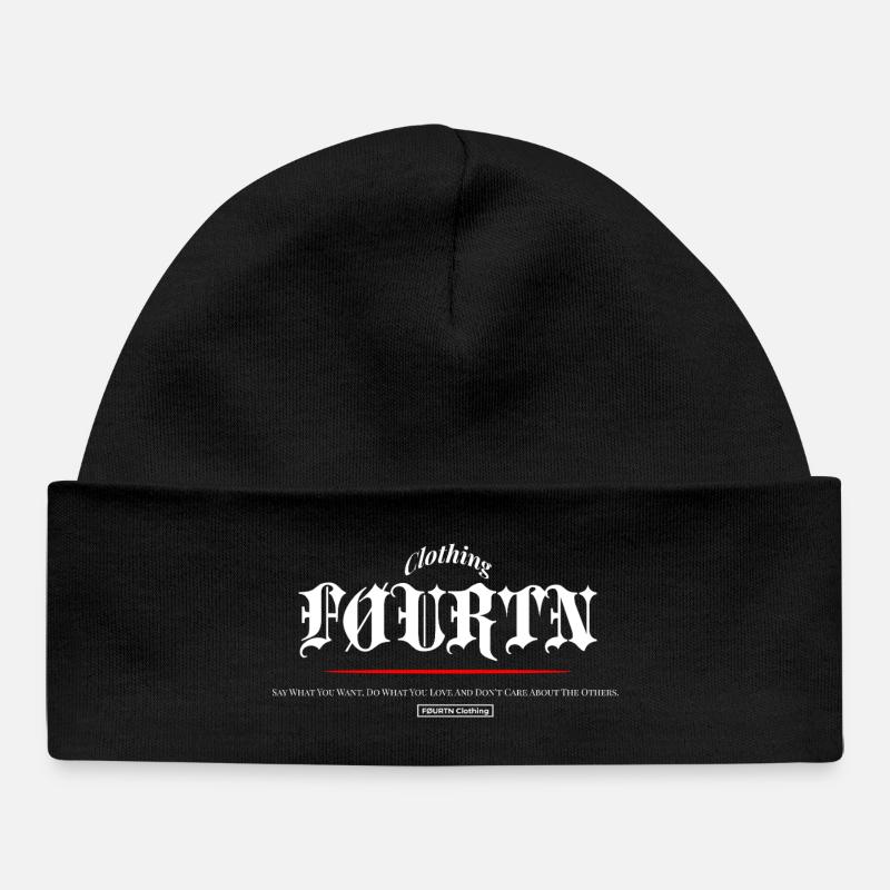 FØURTN Dites ce que vous voulez (blanc) - Bonnet bébé bio - noir