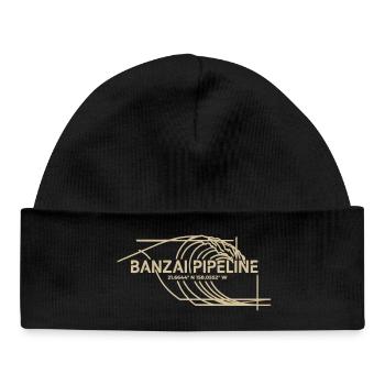 Banzai Pipeline Surf Wave Art - Baby Organic Beanie - black - Front