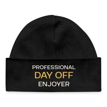 Professional Day Off Enjoyer - Baby Organic Beanie - black - Front