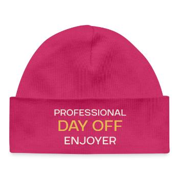 Professional Day Off Enjoyer - Baby Organic Beanie - hot pink - Front