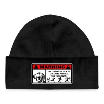 Warning - Bonnet bébé bio - noir - Devant