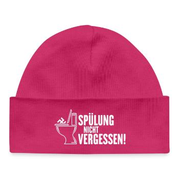 Spülung Nicht Vergessen! (Gegen Rechts / White) - Baby Organic Mütze - hot Pink - Vorne