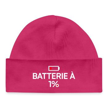 1% Humor moderne Ermüdungsbatterie - Baby Organic Mütze - hot Pink - Vorne