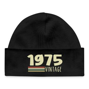 1975-Anniversary-1975-retro-1975 - Baby Organic Beanie - black - Front