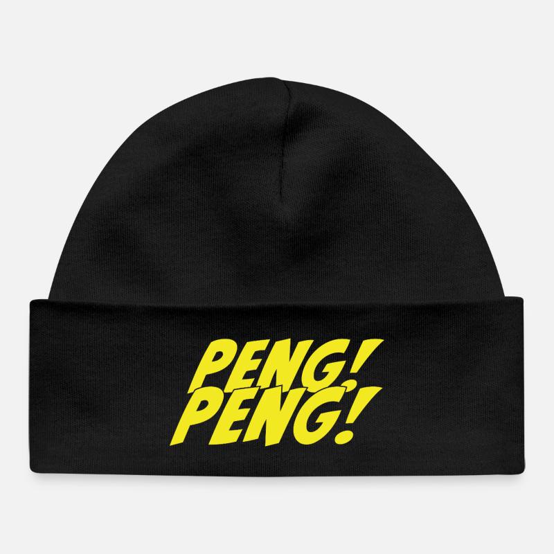 Peng Peng Vintage Comic Style - Baby Organic Beanie - black