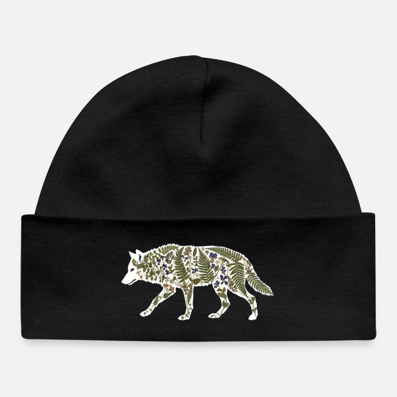 wolf botanical - Baby Organic Beanie - black