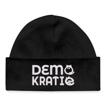 Katzen Demokratie - Baby Organic Mütze - Schwarz - Vorne