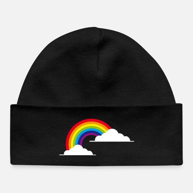 arc-en-ciel - Bonnet bébé bio - noir