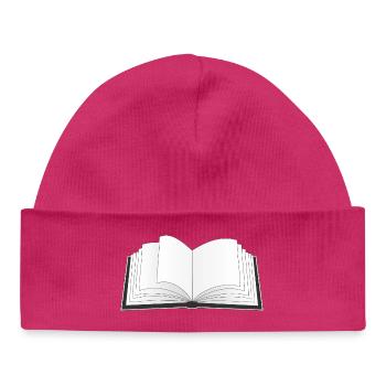 un livre ouvert pour le rat de bibliothèque ou le rat de bibliothèque - Bonnet bébé bio - hot pink - Devant