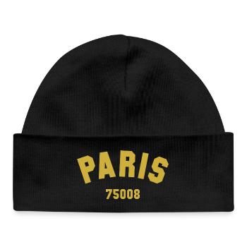 8e arrondissement de PARIS - Bonnet bébé bio - noir - Devant