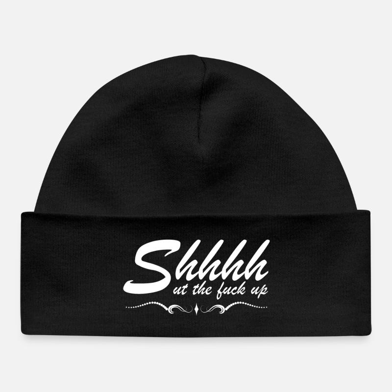 Citation sarcastique drôle – T-shirt Shhhh Be Quiet - Bonnet bébé bio - noir