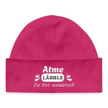 Atme Lächle – Positive Energie für Frauen - Baby Organic Beanie - hot pink - Front