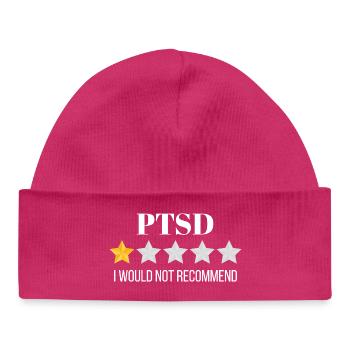 Vivid Abstract Ocean Wave Pattern - Baby Organic Beanie - hot pink - Front