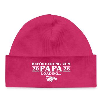 Annonce de la grossesse - Future papa 2026 - Bonnet bébé bio - hot pink - Devant