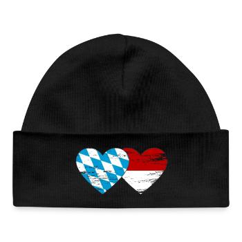 Bayern Monaco flag heart used - Baby Organic Beanie - black - Front
