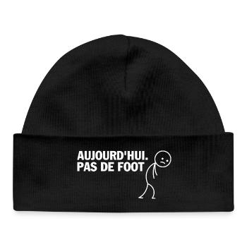 Aujourd'hui Pas de Foot - Bonnet bébé bio - noir - Devant