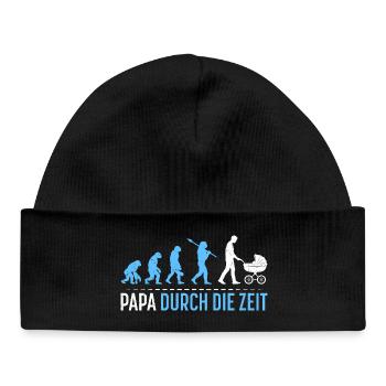 Father-to-be DADDY THROUGH TIME Funny - Baby Organic Beanie - black - Front