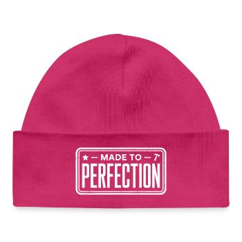 Fait à la perfection mûri à la perfection parfait - Bonnet bébé bio - hot pink - Devant