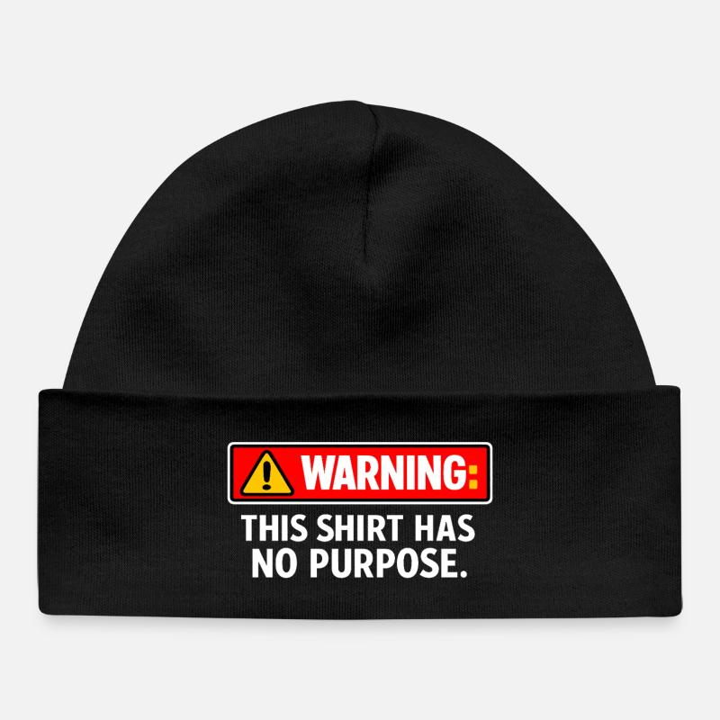 Avertissement : ce t-shirt n’a aucune utilité - Bonnet bébé bio - noir