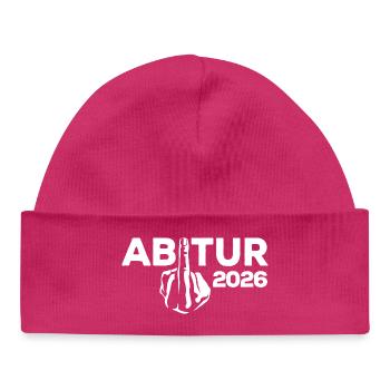 ABI 2026 Mittelfinger Abitur - Geschenk - Baby Organic Mütze - hot Pink - Vorne