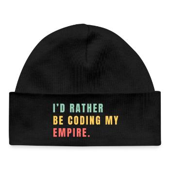 I'd rather be coding my empire - Baby Organic Beanie - black - Front