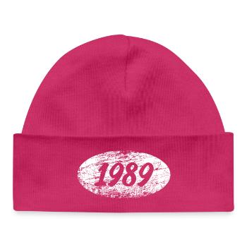 Temps libre 1989 - Bonnet bébé bio - hot pink - Devant