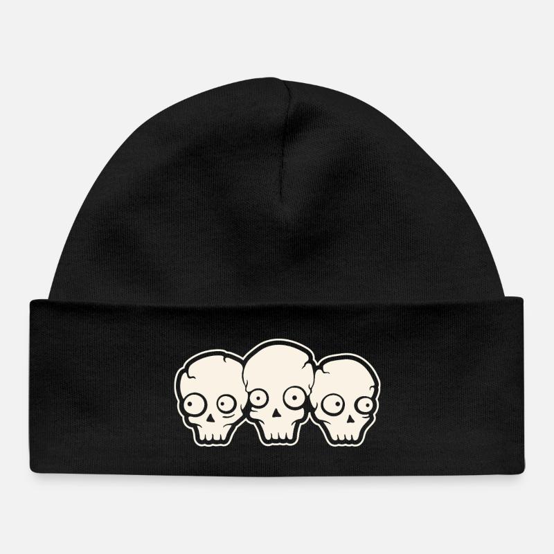 Crâne - Bonnet bébé bio - noir