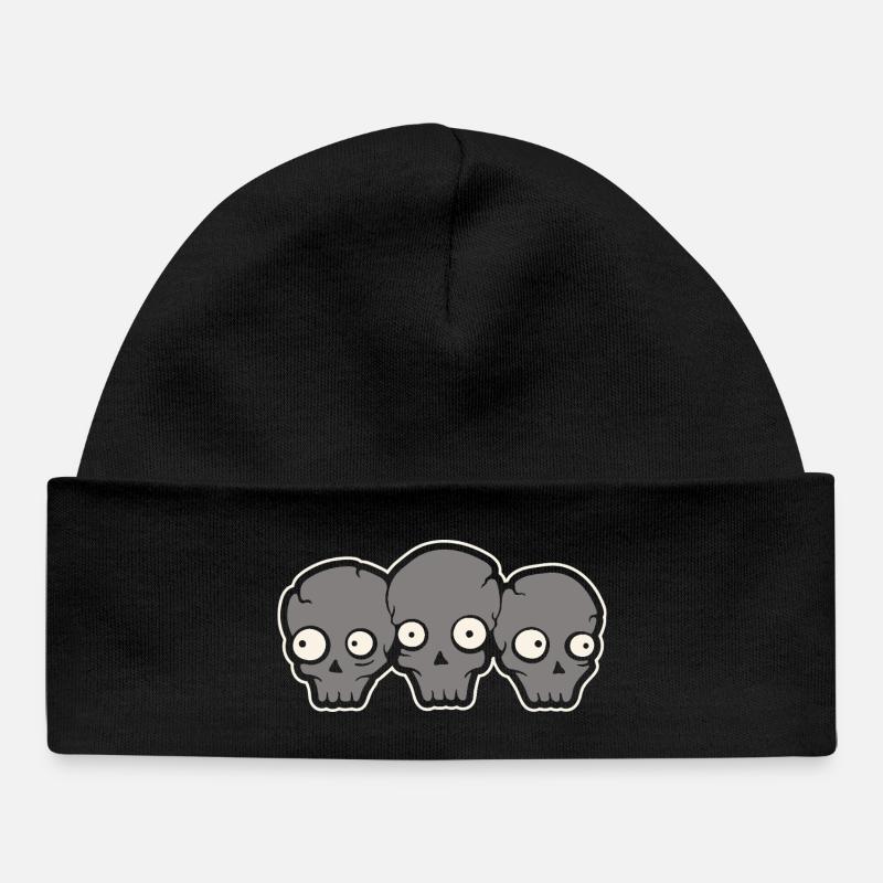 Crâne - Bonnet bébé bio - noir