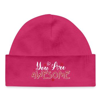 Scénario de Tu es génial de Cœurs - Bonnet bébé bio - hot pink - Devant