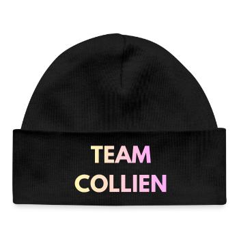 Team Collien Gradient Text - Baby Organic Mütze - Schwarz - Vorne