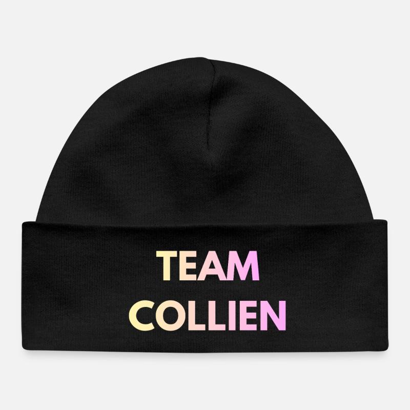 Team Collien Gradient Text - Baby Organic Mütze - Schwarz