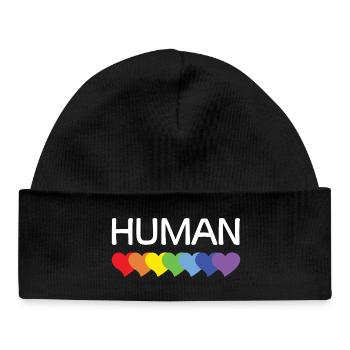 LGBTQ-Pride-Monat – Wir sind alle Menschen - Baby Organic Mütze - Schwarz - Vorne