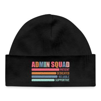 Admin Squad: Patiently Supportive - Baby Organic Beanie - black - Front