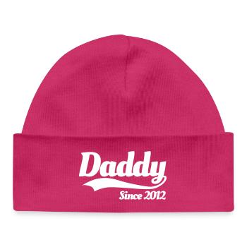 Father Father's Day Child Best Father, Daddy since 2012 - Baby Organic Beanie - hot pink - Front