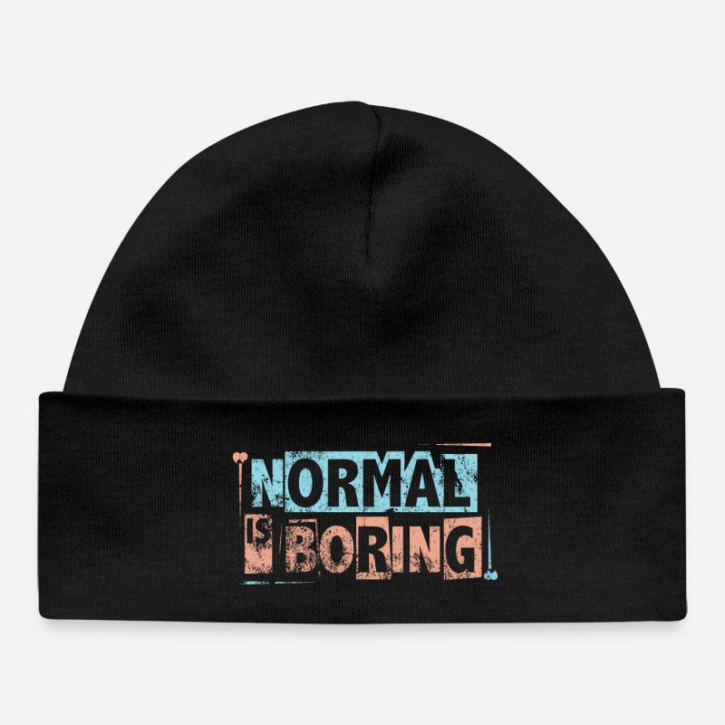 Normal is Boring - Pièces de puzzle de sensibilisation à l’autisme - Bonnet bébé bio - noir