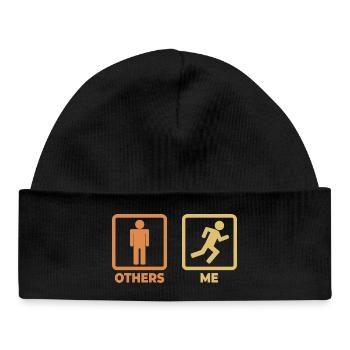 Runner stick figures - Baby Organic Beanie - black - Front