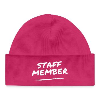Staff Member - Crew - Team - Mitarbeiter Mitglied - Baby Organic Beanie - hot pink - Front