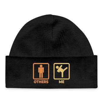 Karate Stick Figures - Baby Organic Beanie - black - Front