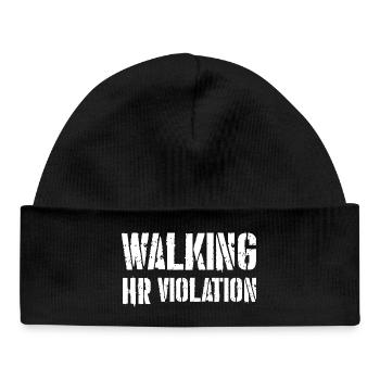walking hr violation - Baby Organic Beanie - black - Front