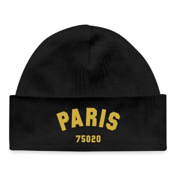 20e arrondissement de PARIS - Bonnet bébé bio - noir - Devant
