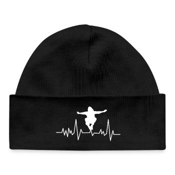 Parkour Heartbeat - Design urbain dynamique - Bonnet bébé bio - noir - Devant