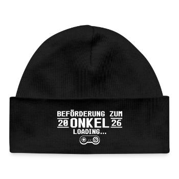 Werdender Onkel 2026 loading - Patenonkel - Baby Organic Mütze - Schwarz - Vorne