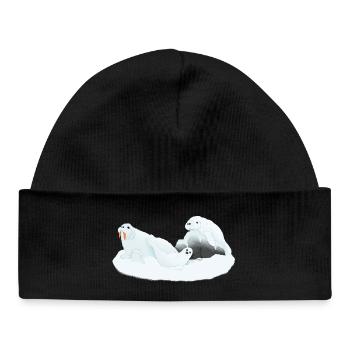 Conférences Tazz | Phoques endormis de l’Arctique - Bonnet bébé bio - noir - Devant