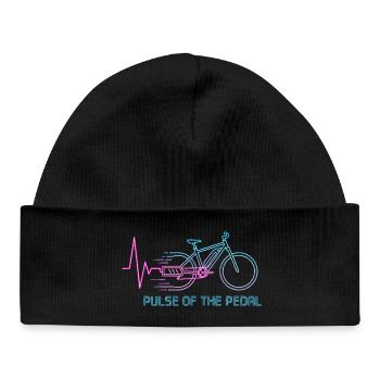 Neon Pulse Bicycle Graphic - Baby Organic Beanie - black - Front