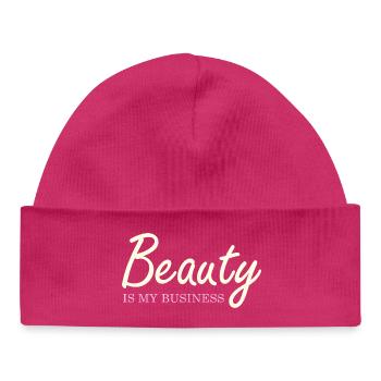 Schönheit ist mein Business Elegante Script - Baby Organic Mütze - hot Pink - Vorne