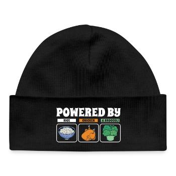 Powered By Rice Chicken Brokkoli - Baby Organic Mütze - Schwarz - Vorne