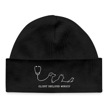 Veterinarian Veterinarian Client Declined Workup - Baby Organic Beanie - black - Front