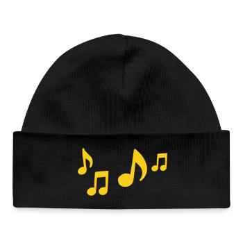 Contraste des notes jaunes - Bonnet bébé bio - noir - Devant